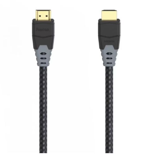 Hama High Speed HDMI Cable, Ultra-HD 8K, Ethernet, Gold-Plated, Fabric, 1.5 Metre Hama High Speed HDMI Cable, Ultra-HD 8K, Ethernet, Gold-Plated, Fabric, 1.5 Metre